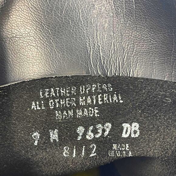 Vintage Black Leather Western Cowboy Fringe Boots: 9M - Picture 8 of 8